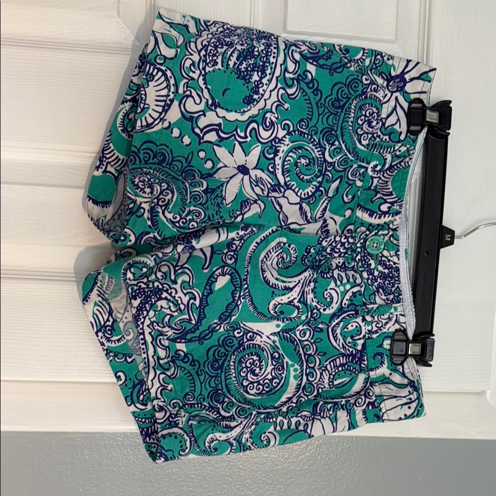 Lilly Pulitzer High Waist Blue and White Shorts